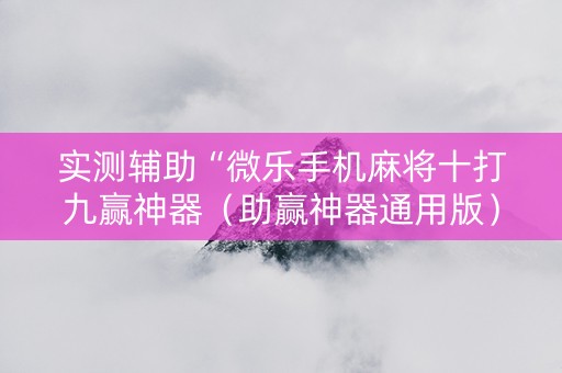 实测辅助“微乐手机麻将十打九赢神器（助赢神器通用版）