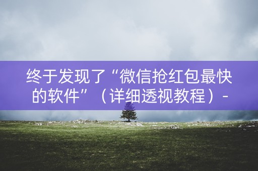 终于发现了“微信抢红包最快的软件”（详细透视教程）-哔哩哔哩