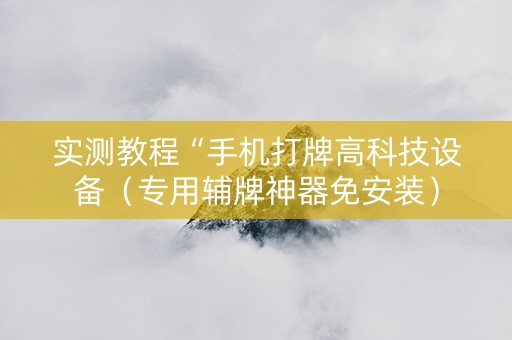 实测教程“手机打牌高科技设备（专用辅牌神器免安装）