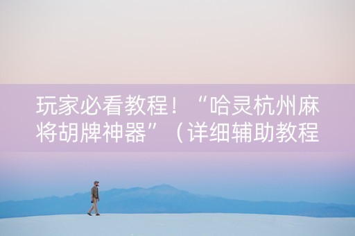 玩家必看教程！“哈灵杭州麻将胡牌神器”（详细辅助教程）-哔哩哔哩