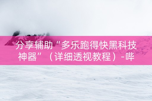 分享辅助“多乐跑得快黑科技神器”（详细透视教程）-哔哩哔哩