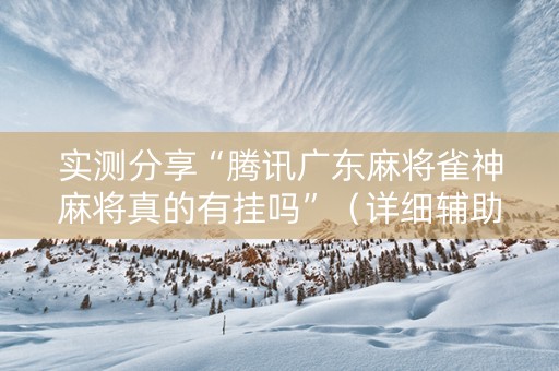 实测分享“腾讯广东麻将雀神麻将真的有挂吗”（详细辅助教程）-哔哩哔哩