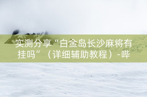 实测分享“白金岛长沙麻将有挂吗”（详细辅助教程）-哔哩哔哩