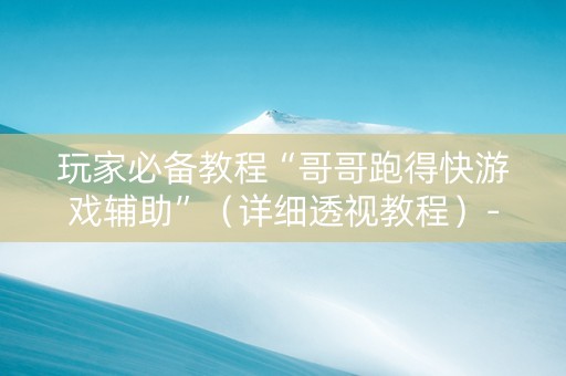 玩家必备教程“哥哥跑得快游戏辅助”（详细透视教程）-哔哩哔哩