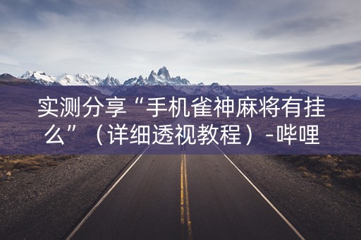 实测分享“手机雀神麻将有挂么”（详细透视教程）-哔哩哔哩