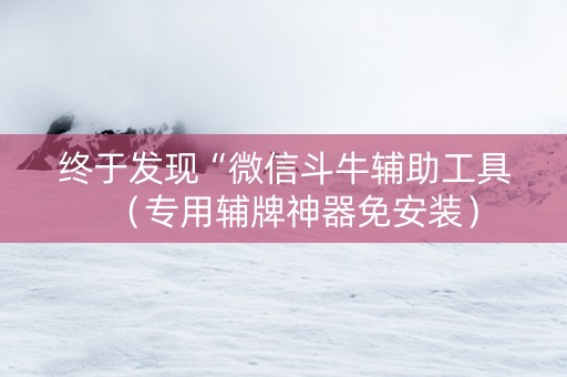 终于发现“微信斗牛辅助工具（专用辅牌神器免安装）