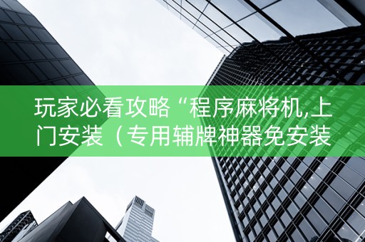 玩家必看攻略“程序麻将机,上门安装（专用辅牌神器免安装）