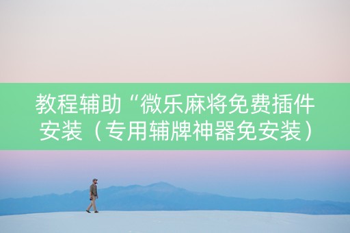 教程辅助“微乐麻将免费插件安装（专用辅牌神器免安装）