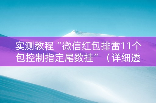 实测教程“微信红包排雷11个包控制指定尾数挂”（详细透视教程）-哔哩哔哩