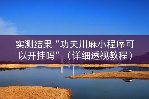 实测结果“功夫川麻小程序可以开挂吗”（详细透视教程）-哔哩哔哩