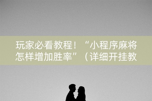 玩家必看教程！“小程序麻将怎样增加胜率”（详细开挂教程）-哔哩哔哩