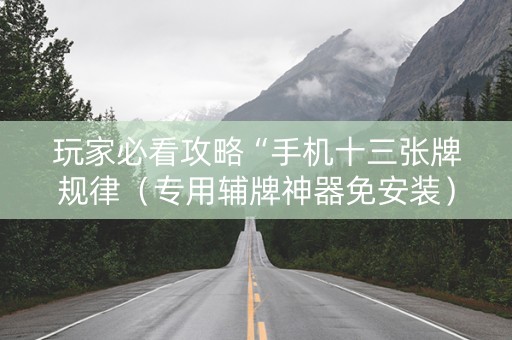 玩家必看攻略“手机十三张牌规律（专用辅牌神器免安装）