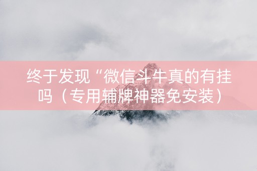 终于发现“微信斗牛真的有挂吗（专用辅牌神器免安装）