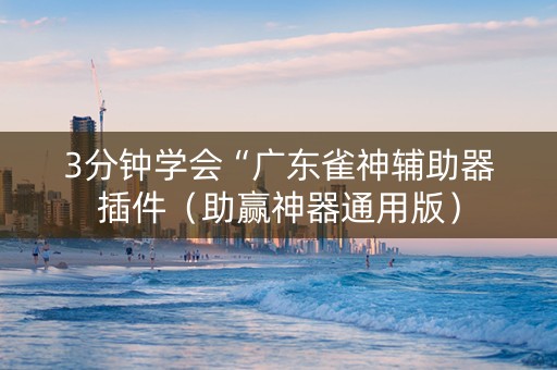 3分钟学会“广东雀神辅助器插件（助赢神器通用版）