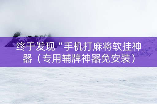 终于发现“手机打麻将软挂神器（专用辅牌神器免安装）