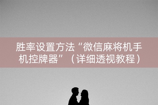 胜率设置方法“微信麻将机手机控牌器”（详细透视教程）-哔哩哔哩