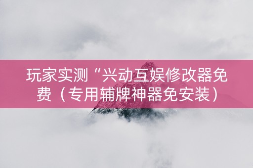 玩家实测“兴动互娱修改器免费（专用辅牌神器免安装）