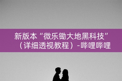 新版本“微乐锄大地黑科技”（详细透视教程）-哔哩哔哩
