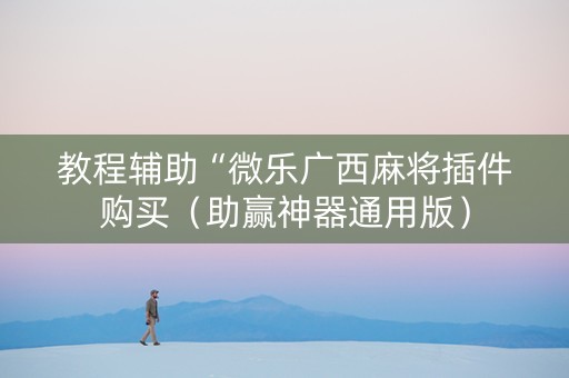 教程辅助“微乐广西麻将插件购买（助赢神器通用版）