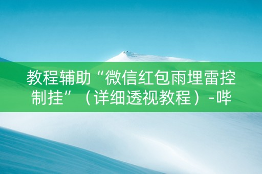 教程辅助“微信红包雨埋雷控制挂”（详细透视教程）-哔哩哔哩