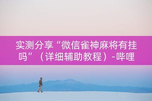 实测分享“微信雀神麻将有挂吗”（详细辅助教程）-哔哩哔哩