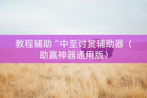 教程辅助“中至讨赏辅助器（助赢神器通用版）