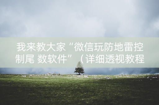 我来教大家“微信玩防地雷控制尾 数软件”（详细透视教程）-哔哩哔哩