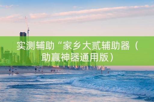实测辅助“家乡大贰辅助器（助赢神器通用版）