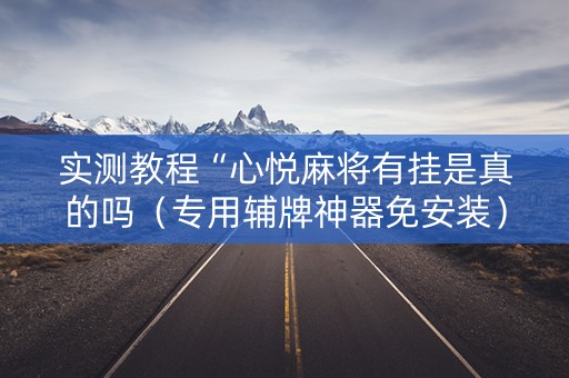 实测教程“心悦麻将有挂是真的吗（专用辅牌神器免安装）