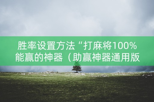 胜率设置方法“打麻将100%能赢的神器（助赢神器通用版）