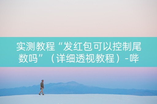 实测教程“发红包可以控制尾数吗”（详细透视教程）-哔哩哔哩