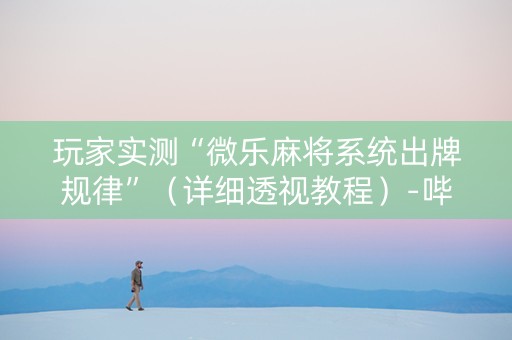 玩家实测“微乐麻将系统出牌规律”（详细透视教程）-哔哩哔哩