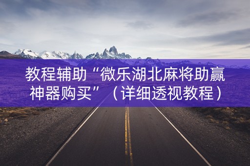 教程辅助“微乐湖北麻将助赢神器购买”（详细透视教程）-哔哩哔哩