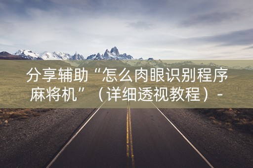 分享辅助“怎么肉眼识别程序麻将机”（详细透视教程）-哔哩哔哩