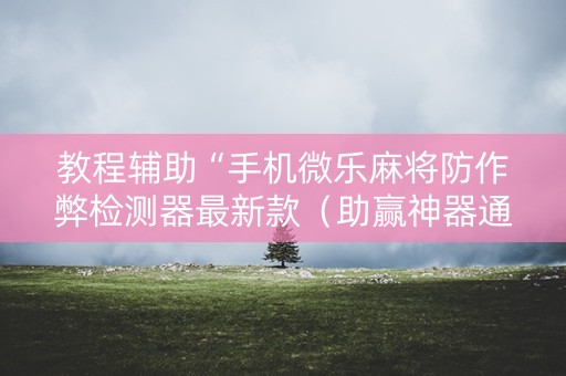 教程辅助“手机微乐麻将防作弊检测器最新款（助赢神器通用版）