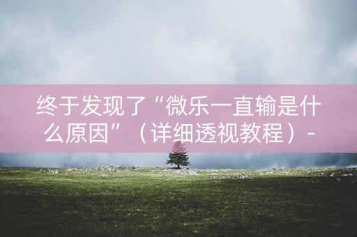 终于发现了“微乐一直输是什么原因”（详细透视教程）-哔哩哔哩