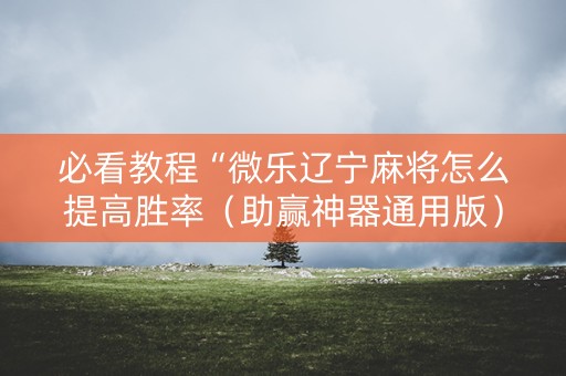 必看教程“微乐辽宁麻将怎么提高胜率（助赢神器通用版）