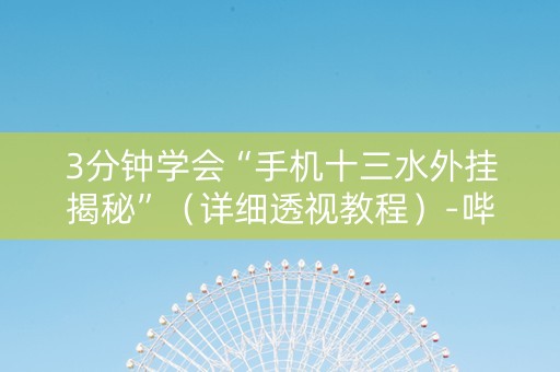 3分钟学会“手机十三水外挂揭秘”（详细透视教程）-哔哩哔哩