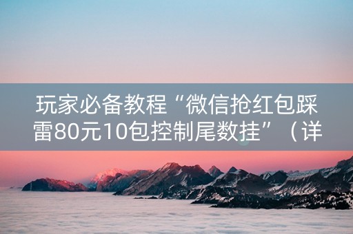 玩家必备教程“微信抢红包踩雷80元10包控制尾数挂”（详细透视教程）-哔哩哔哩
