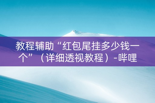 教程辅助“红包尾挂多少钱一个”（详细透视教程）-哔哩哔哩