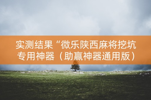实测结果“微乐陕西麻将挖坑专用神器（助赢神器通用版）