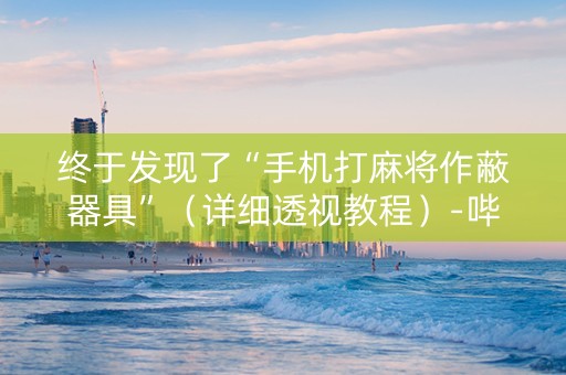 终于发现了“手机打麻将作蔽器具”（详细透视教程）-哔哩哔哩