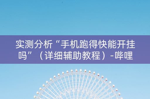 实测分析“手机跑得快能开挂吗”（详细辅助教程）-哔哩哔哩