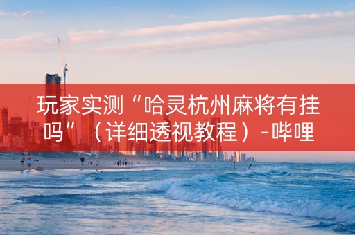 玩家实测“哈灵杭州麻将有挂吗”（详细透视教程）-哔哩哔哩