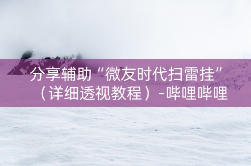 分享辅助“微友时代扫雷挂”（详细透视教程）-哔哩哔哩