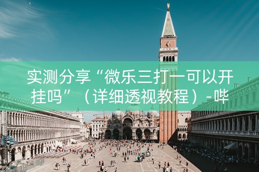 实测分享“微乐三打一可以开挂吗”（详细透视教程）-哔哩哔哩