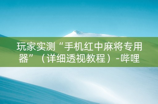 玩家实测“手机红中麻将专用器”（详细透视教程）-哔哩哔哩
