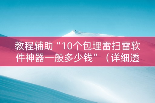教程辅助“10个包埋雷扫雷软件神器一般多少钱”（详细透视教程）-哔哩哔哩