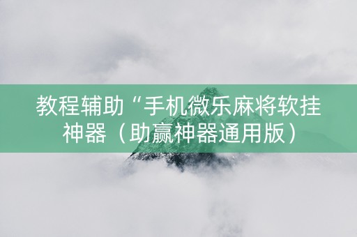教程辅助“手机微乐麻将软挂神器（助赢神器通用版）