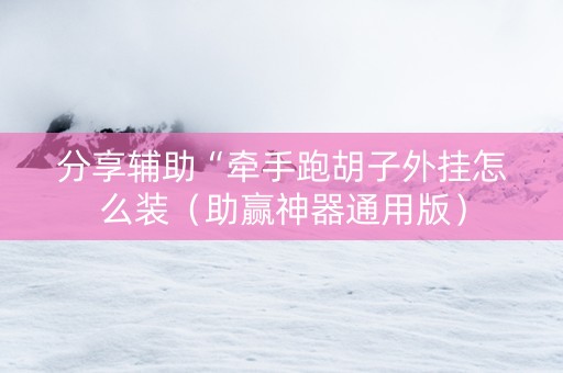 分享辅助“牵手跑胡子外挂怎么装（助赢神器通用版）